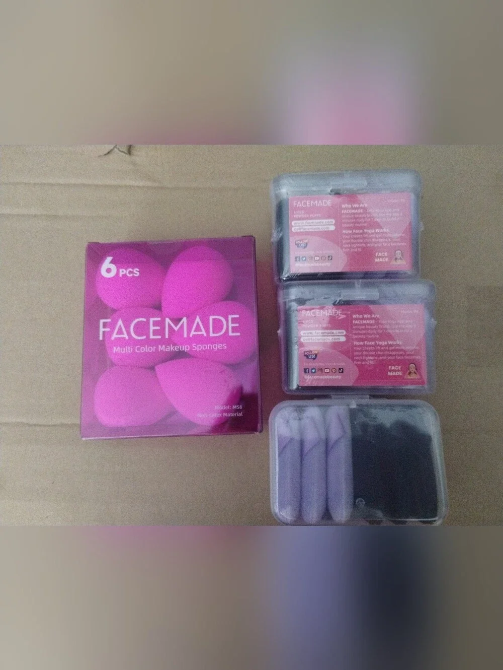 NEW FACEMADE Makeup Sponge & Powder Puff Set Beauty Blender Bundle 24 Pc